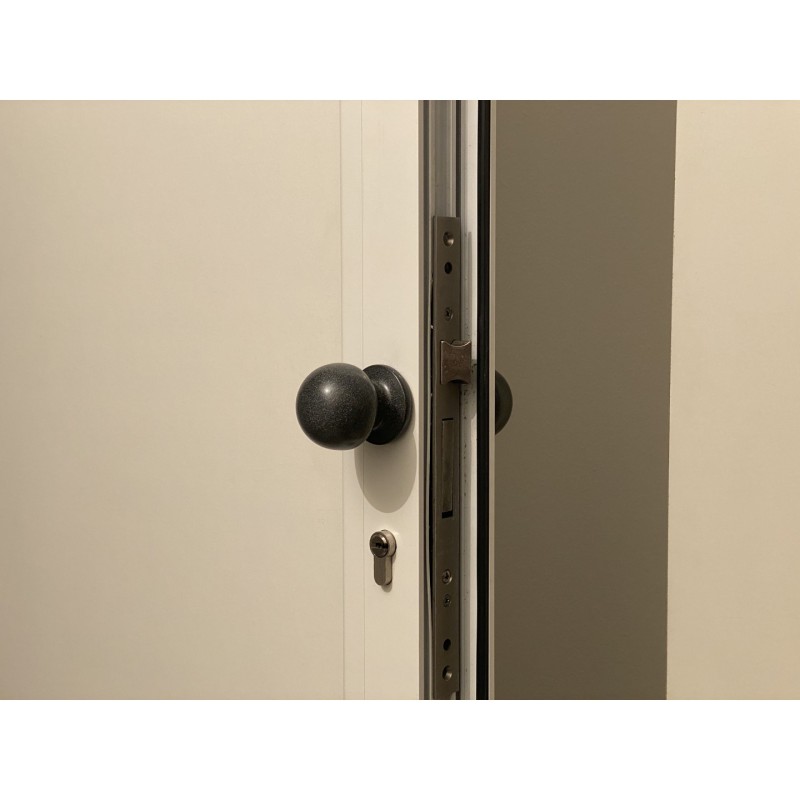 Bouton de Porte Ø50 mm - couple complet - en Aluminium GRIS ANTIQUE - Gris / argent - Imagen 5