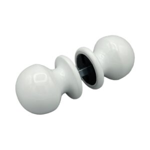 Bouton de Porte Ø50 mm – couple complet – en Aluminium BLANC RAL 9010.