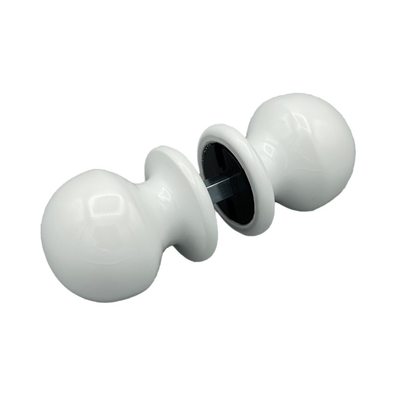 Bouton de Porte Ø50 mm - couple complet - en Aluminium BLANC RAL 9010.