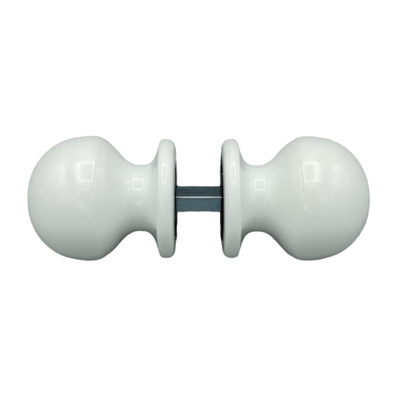 Bouton de Porte Ø50 mm - couple complet - en Aluminium BLANC RAL 9010. – Image 3