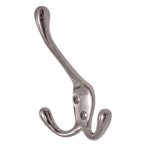 Porte manteau triple zamac chrome 100 mm lot de 12 piéces – Gris / argent, Acier inoxydable