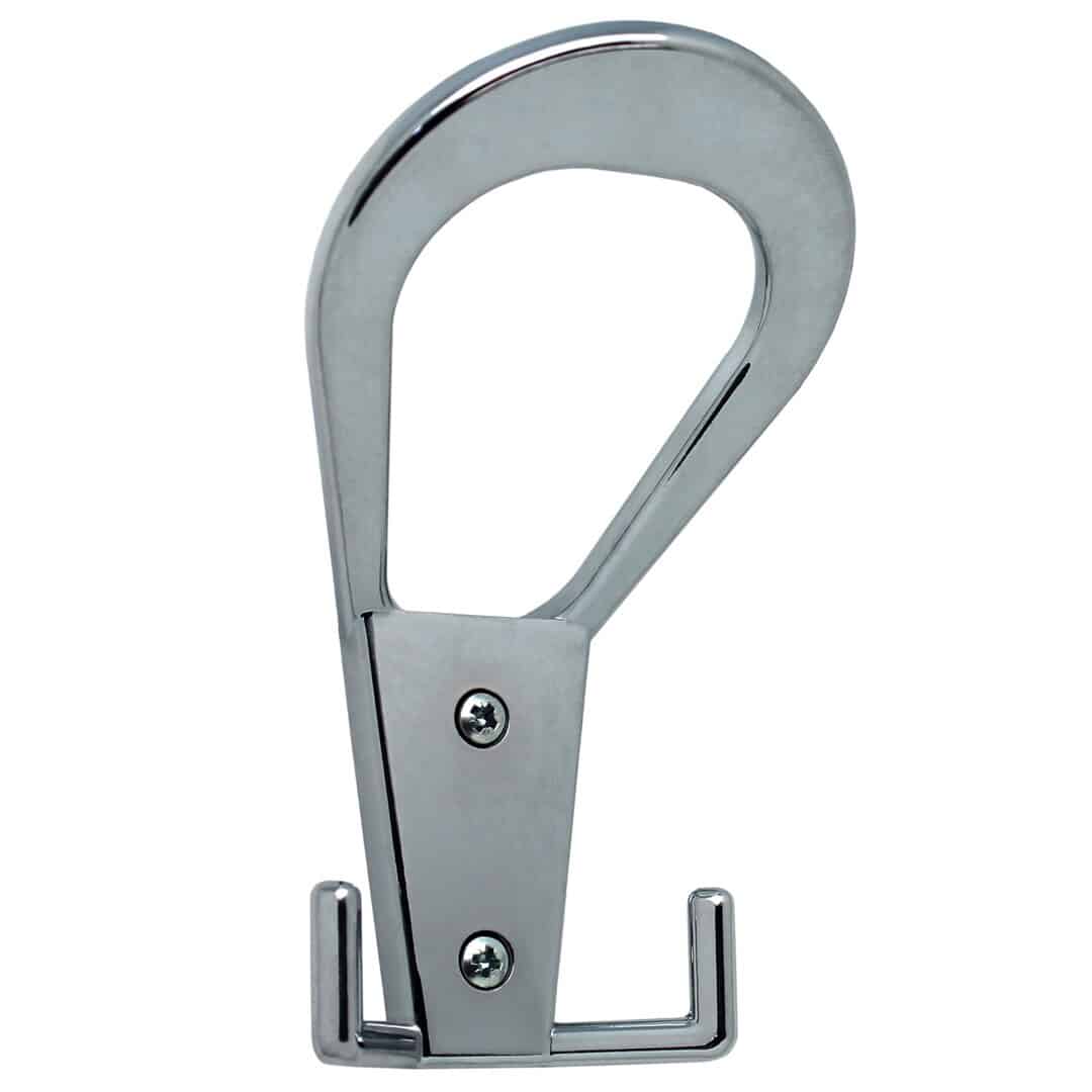 Patère en zamac, finition chrome brillant, fixation a visser - Gris / argent, Zamak