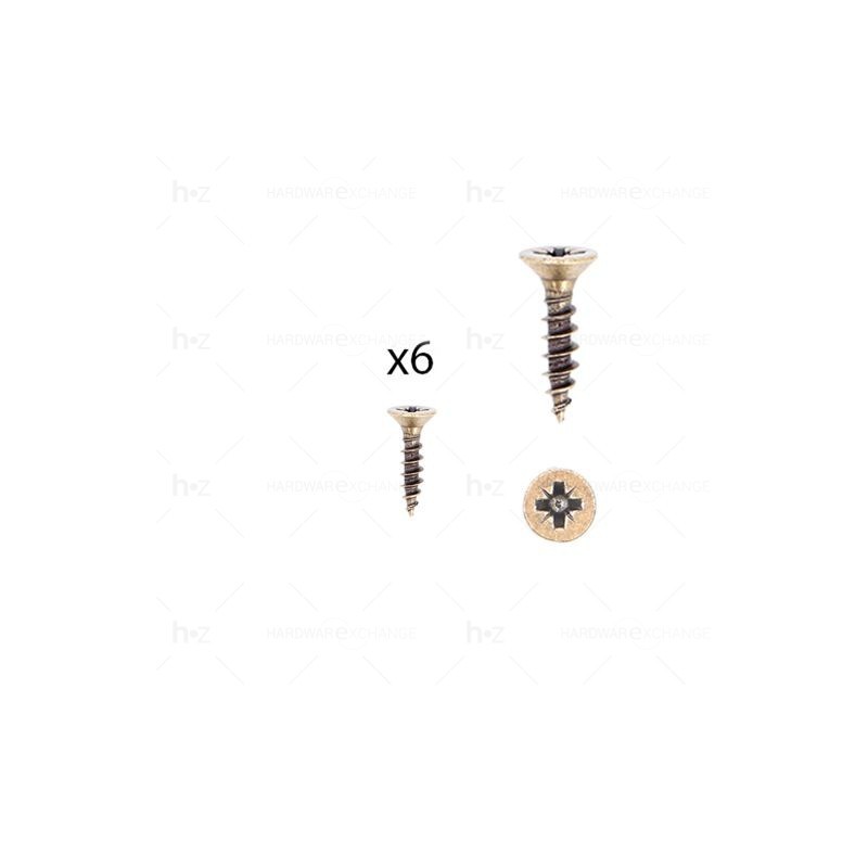 Kit composés de 6 vis 4X18 mm galvanisé Florence antique idéale pour fixations décoratives - Marron, Zinc – Image 2