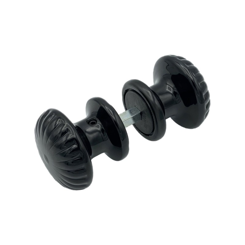 Bouton De Porte Ø60 mm - couple complet - en Aluminium NOIR RAL 9005