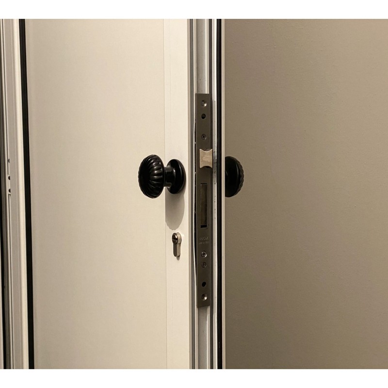 Bouton De Porte Ø60 mm - couple complet - en Aluminium NOIR RAL 9005 - Imagen 5