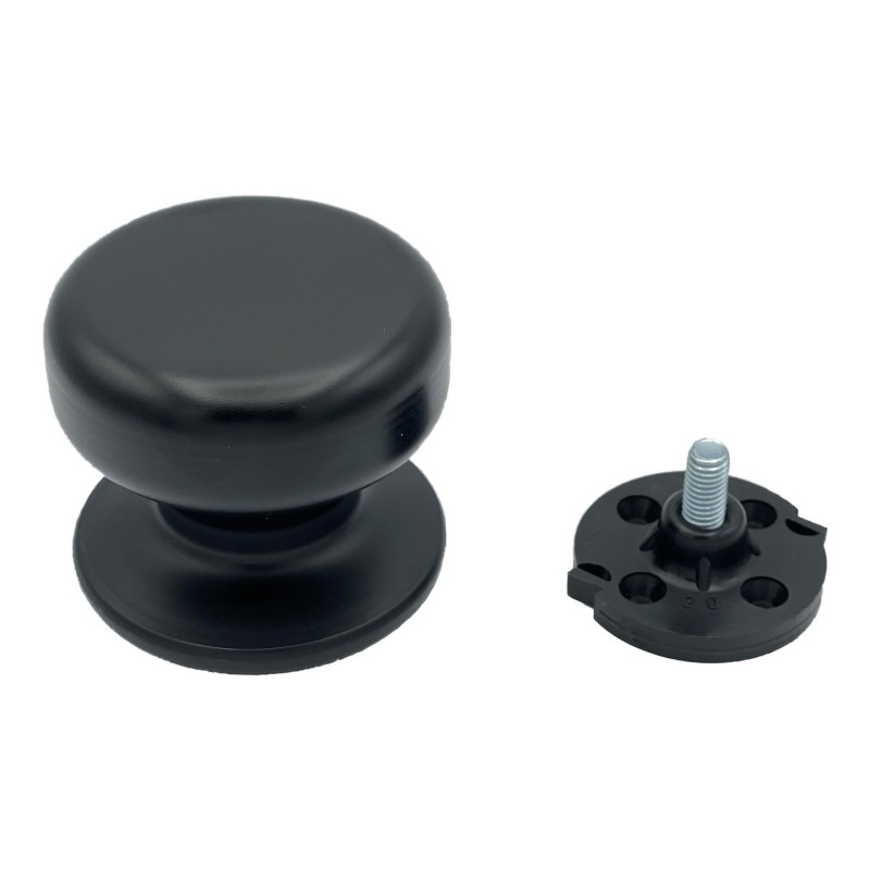 Bouton tirant de porte fixe Ø70 mm en aluminium NOIR RAL 9005 - breveté – Image 3