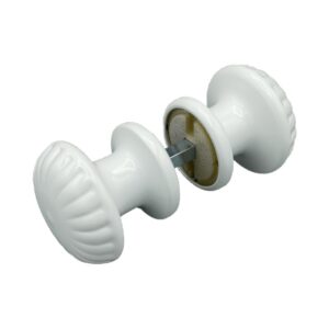 Bouton De Porte Ø60 mm – couple complet – en Aluminium BLANC RAL 9010