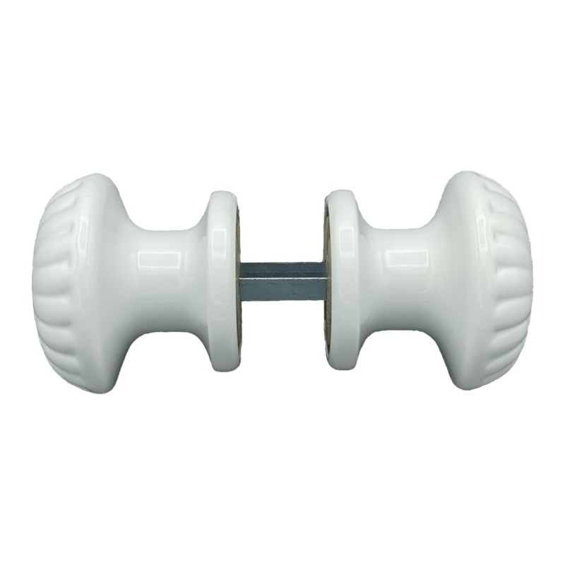 Bouton De Porte Ø60 mm - couple complet - en Aluminium BLANC RAL 9010 - Imagen 3