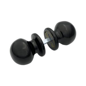 Poignée bouton De Porte Ø50 mm – couple complet – en Aluminium  NOIR RAL 9005