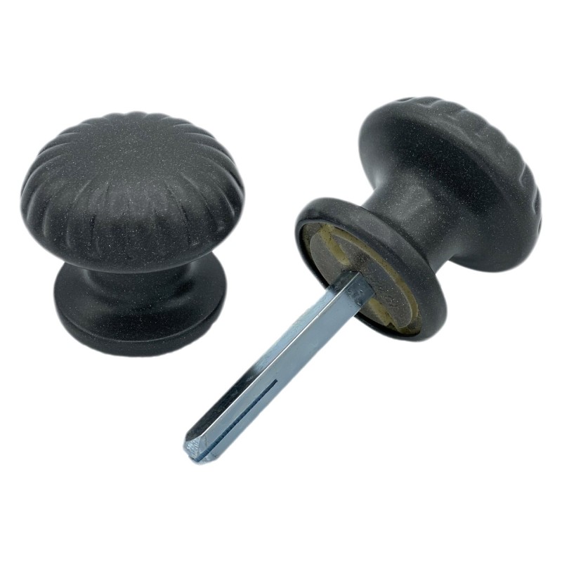Bouton De Porte Ø60 mm - couple complet - en Aluminium GRIS ANTIQUE. - Gris / argent - Imagen 2