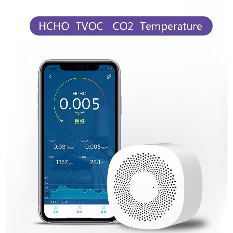 Détecteur de CO2 Mini Moniteur De Contrôle De La Qualité De L'air. Créé pour France - Blanc – Image 3