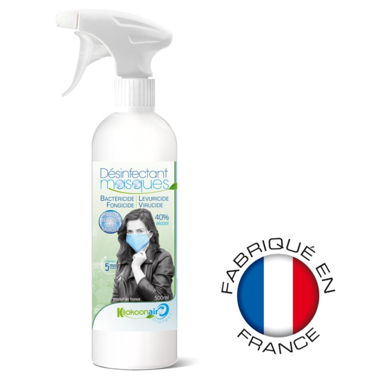 Bactéricide surfaces et masques sans parfum (40 % alcool) 500ml - Incolore / transparent