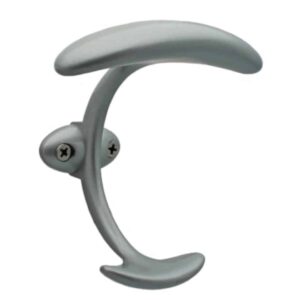 Patère en zamac, finition aluminium brillant D 16mm – Gris / argent, Zamak