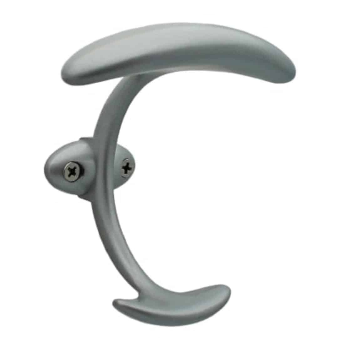 Patère en zamac, finition aluminium brillant D 16mm - Gris / argent, Zamak