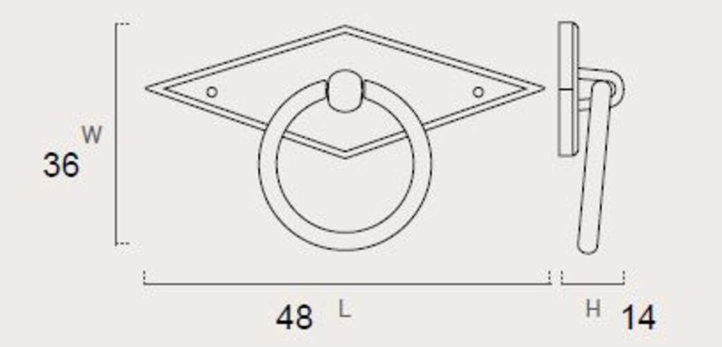 Bouton de meuble zamac anneau diamètre 48 mm en bronze mat lot de 24 piéces - Orange / cuivré, Zamak - Imagen 2