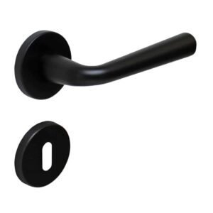Poignée de porte intérieure (couple) en zamac finition époxy noir mat – Zamak