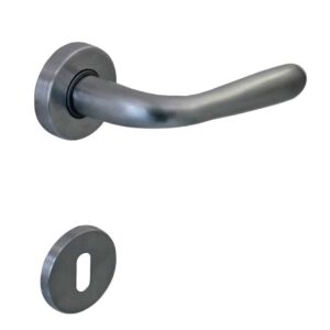 Poignée de porte intérieure (couple) en zamac finition chrome satiné mat – Gris / argent, Zamak
