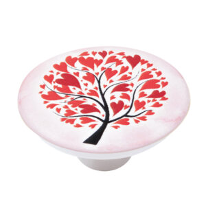 Bouton de meuble abs diamètre 50 mm sérigrafié arbre rouge lot de 36 piéces