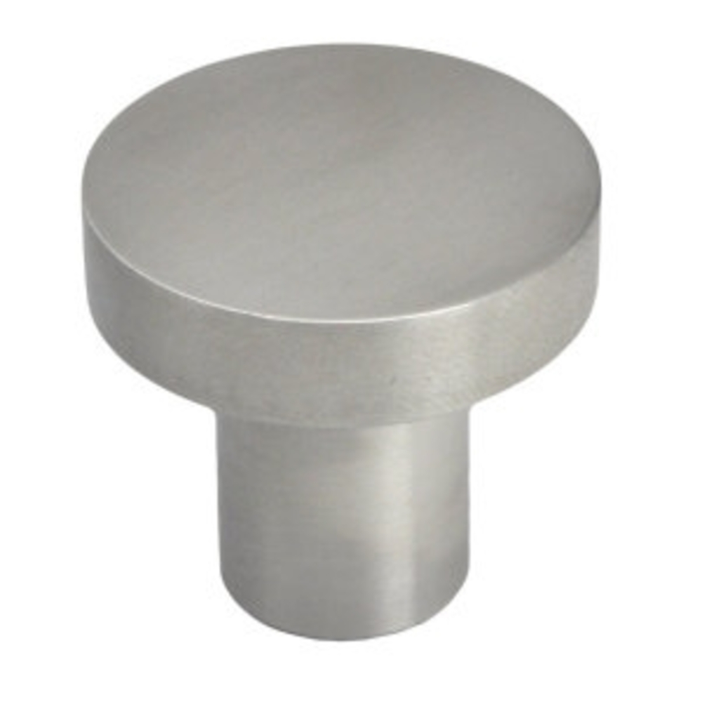 Bouton de meuble acier nickel brossé diamètre 30 mm lot de 12 piéces - Gris / argent, Acier nickelé