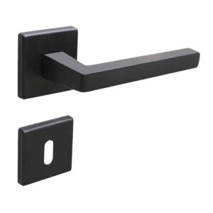 Poignée de porte intérieure (couple) en zamac finition époxy noir mat – Zamak
