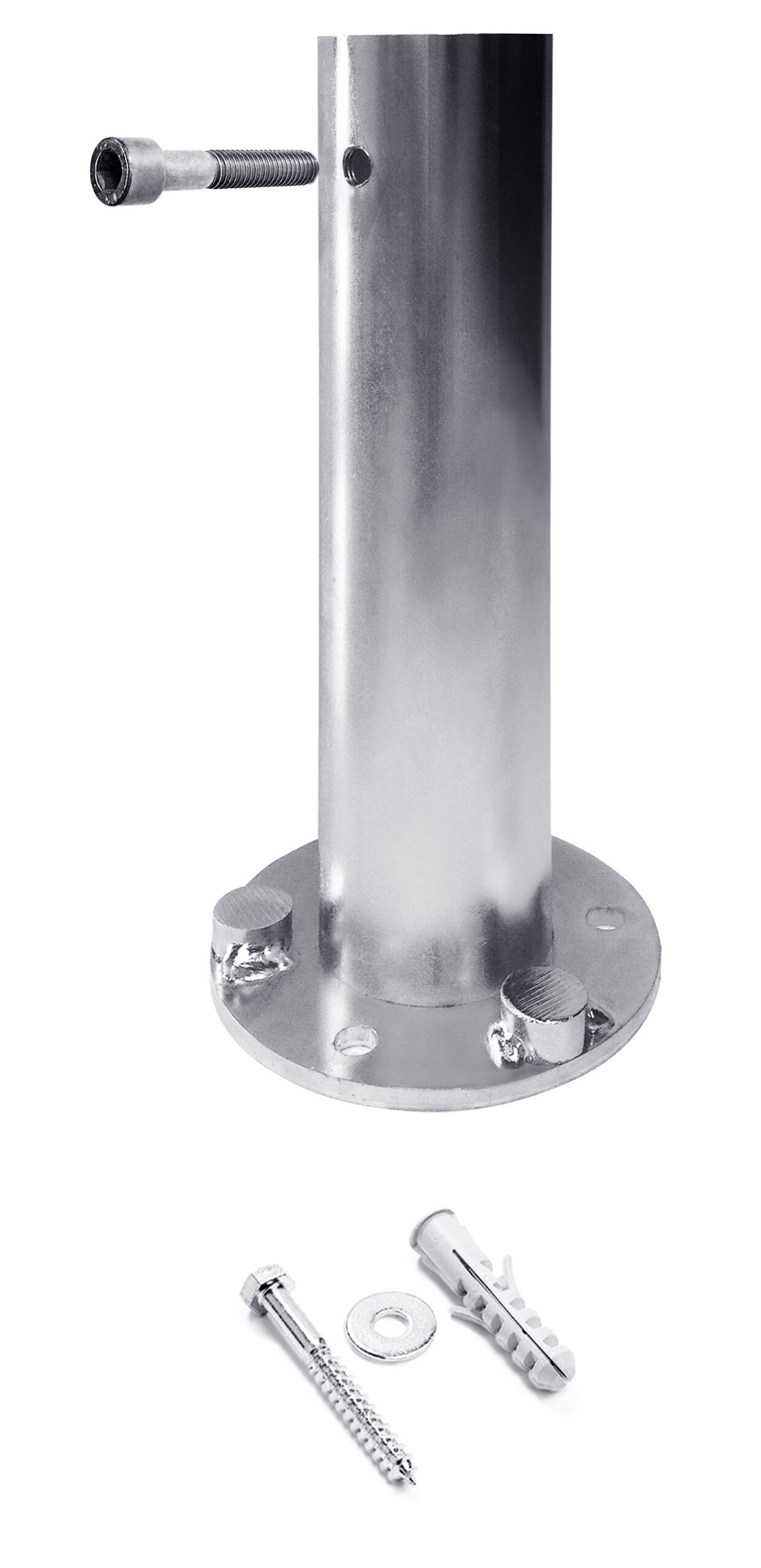 Poteau fixe hauteur 820 mm, protection caoutchouc. - Noir – Image 4