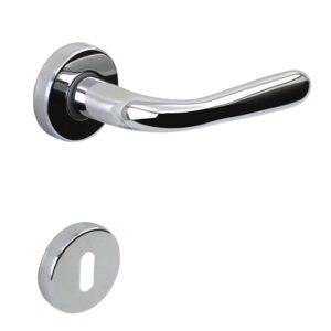 Poignée de porte intérieure (couple) en zamac finition chrome brillant – Gris / argent, Zamak