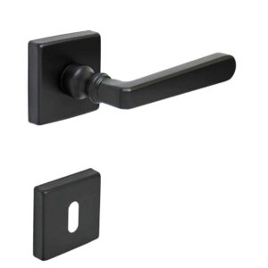 Poignée de porte intérieure (couple) en zamac finition époxy noir mat – Zamak