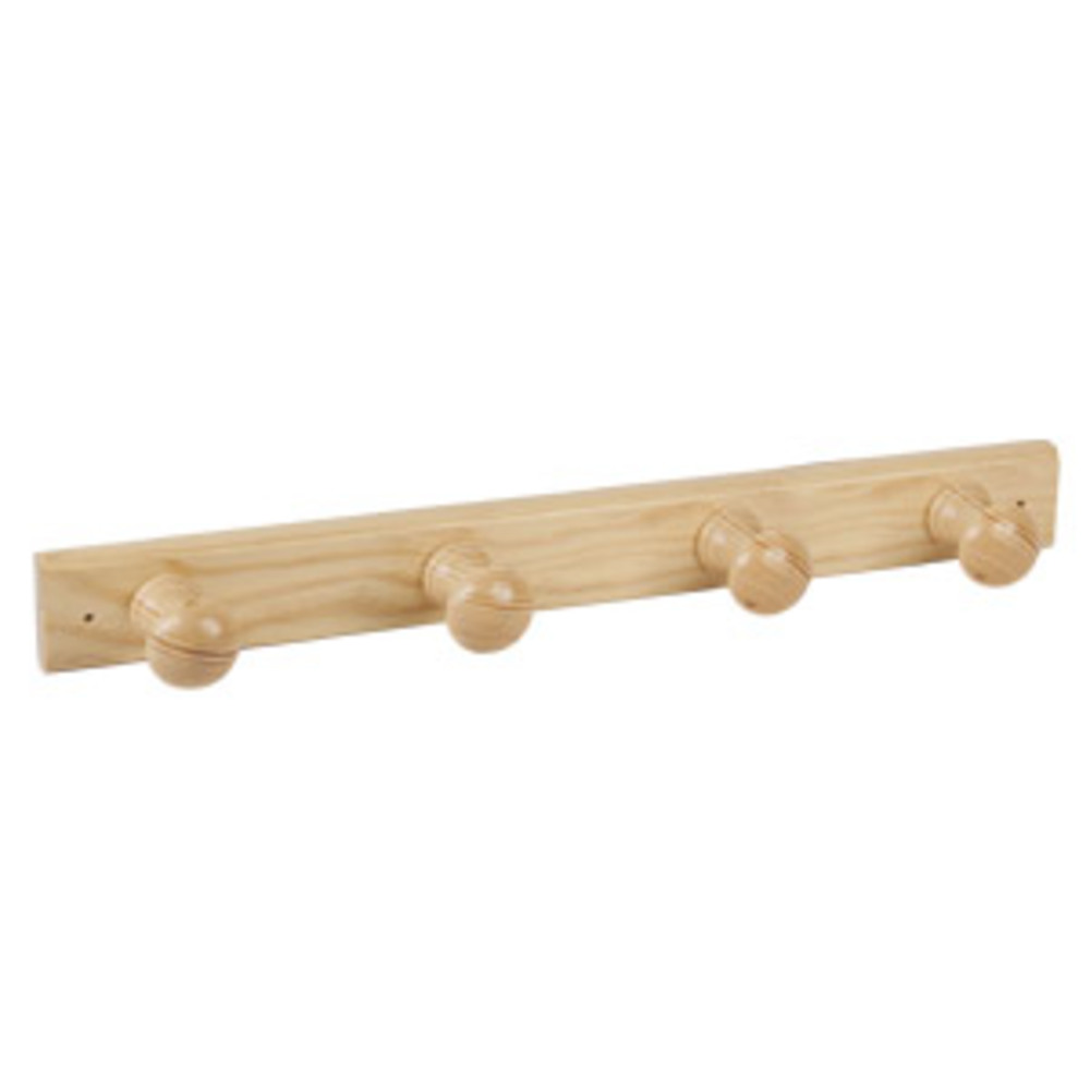 Porte manteau 4 crochets pin laqué naturel lot de 6 piéces - Beige, Bois