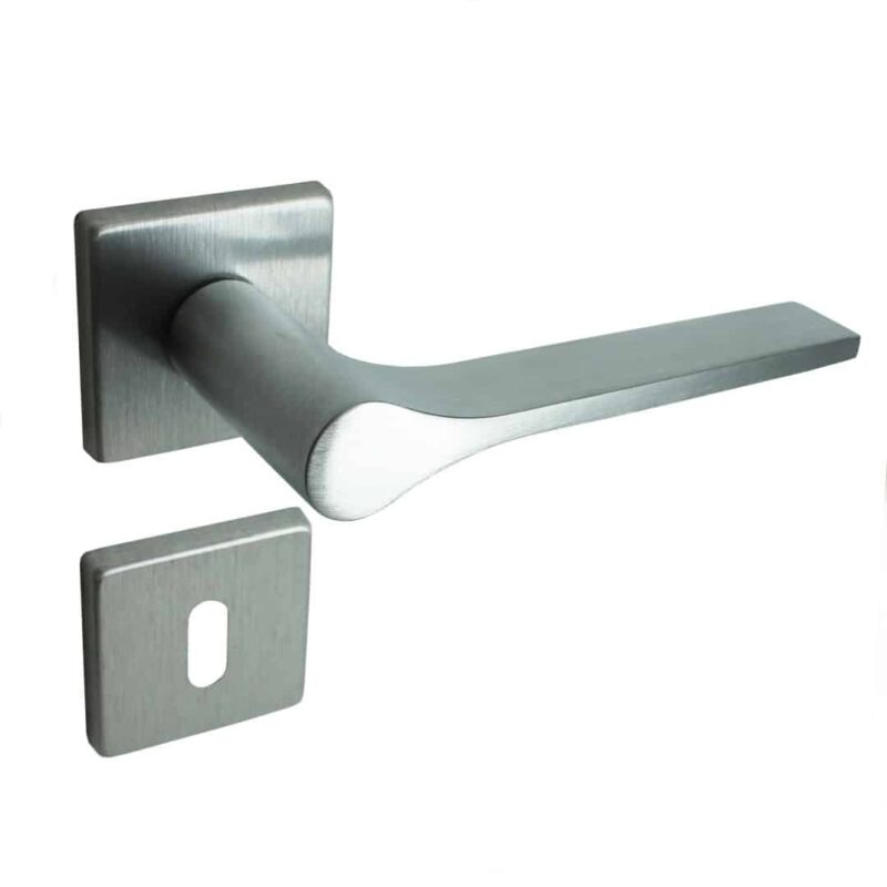 Poignées de porte intérieure (couple) en zamac inition chrome satiné mat