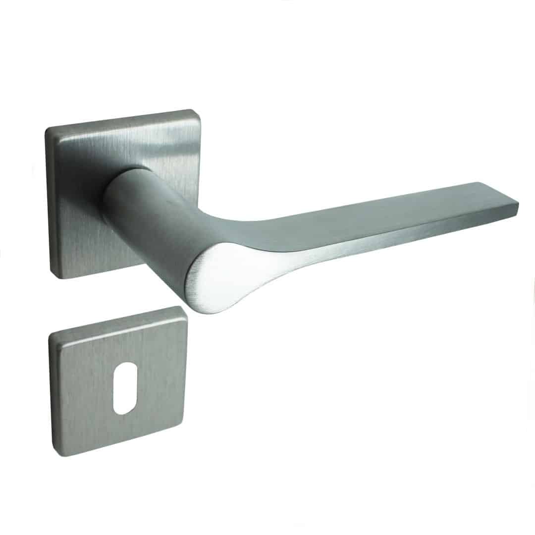 Poignées de porte intérieure (couple) en zamac inition chrome satiné mat