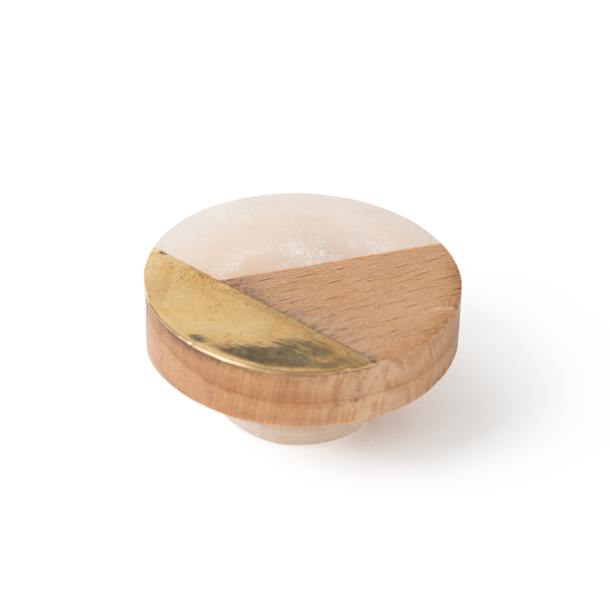 Bouton de meuble bois diamètre 38mm bois-laiton-résine lot de 24 piéces - Multicouleur