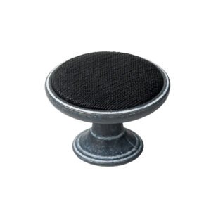 Bouton de meuble zamac diamètre 37 mm oxydé decapé-tissu noirlot de 12 piéces – Zamak