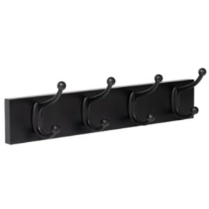 Porte manteau 4 crochets bois noirs lot de 3 piéces