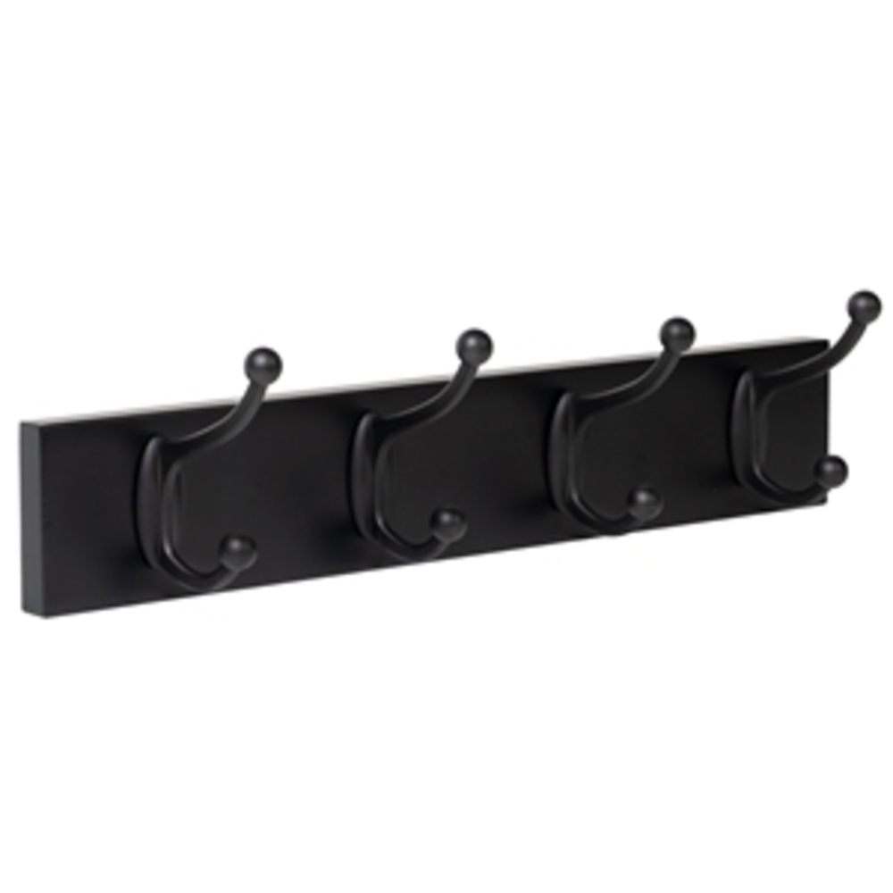 Porte manteau 4 crochets bois noirs lot de 3 piéces