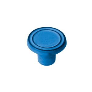 Bouton de meuble fer diamètre 35 mm en fer vieilli patiné bleu lot de 24 piéces