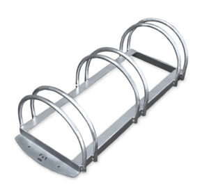 Râtelier vélos à 3 places parallèles. Lot de 24 pièces. – Gris / argent, Acier