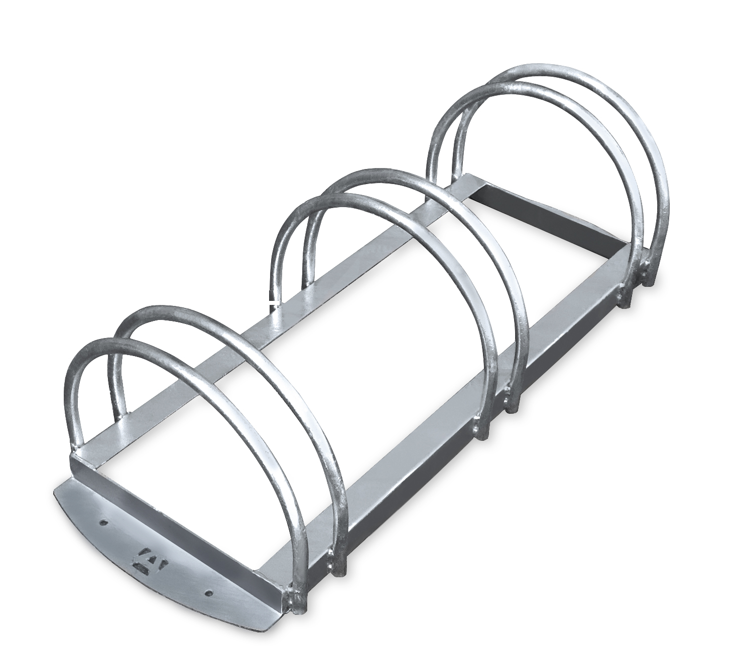 Râtelier vélos à 3 places parallèles. Lot de 24 pièces. - Gris / argent, Acier