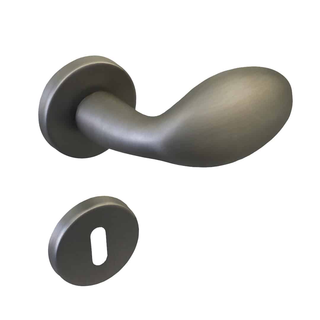 Poignée de porte intérieure (couple) en zamac finition nickel satiné mat - Gris / argent, Zamak