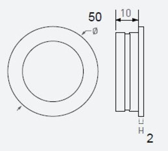 Bouton de meuble zamac encastrable rond 50 mm chrome lot de 24 piéces - Gris / argent, Zamak – Image 2