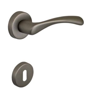Poignée de porte intérieure (couple) en zamac finition nickel satiné mat – Gris / argent, Zamak