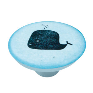 Bouton de meuble abs diamètre 50 mm sérigrafié baleine lot de 36 piéces – Bleu