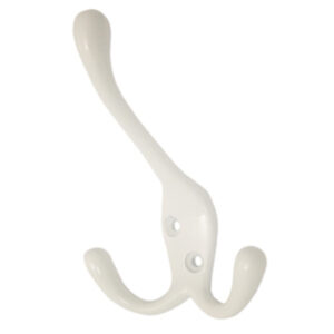 Porte manteau triple zamac blanc 100 mm lot de 12 piéces – Gris / argent, Zamak
