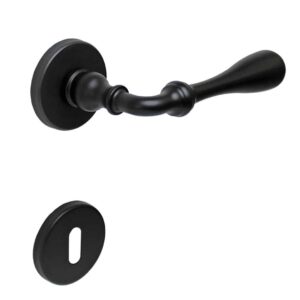 Poignée de porte intérieure (couple) en zamac finition époxy noir – Zamak