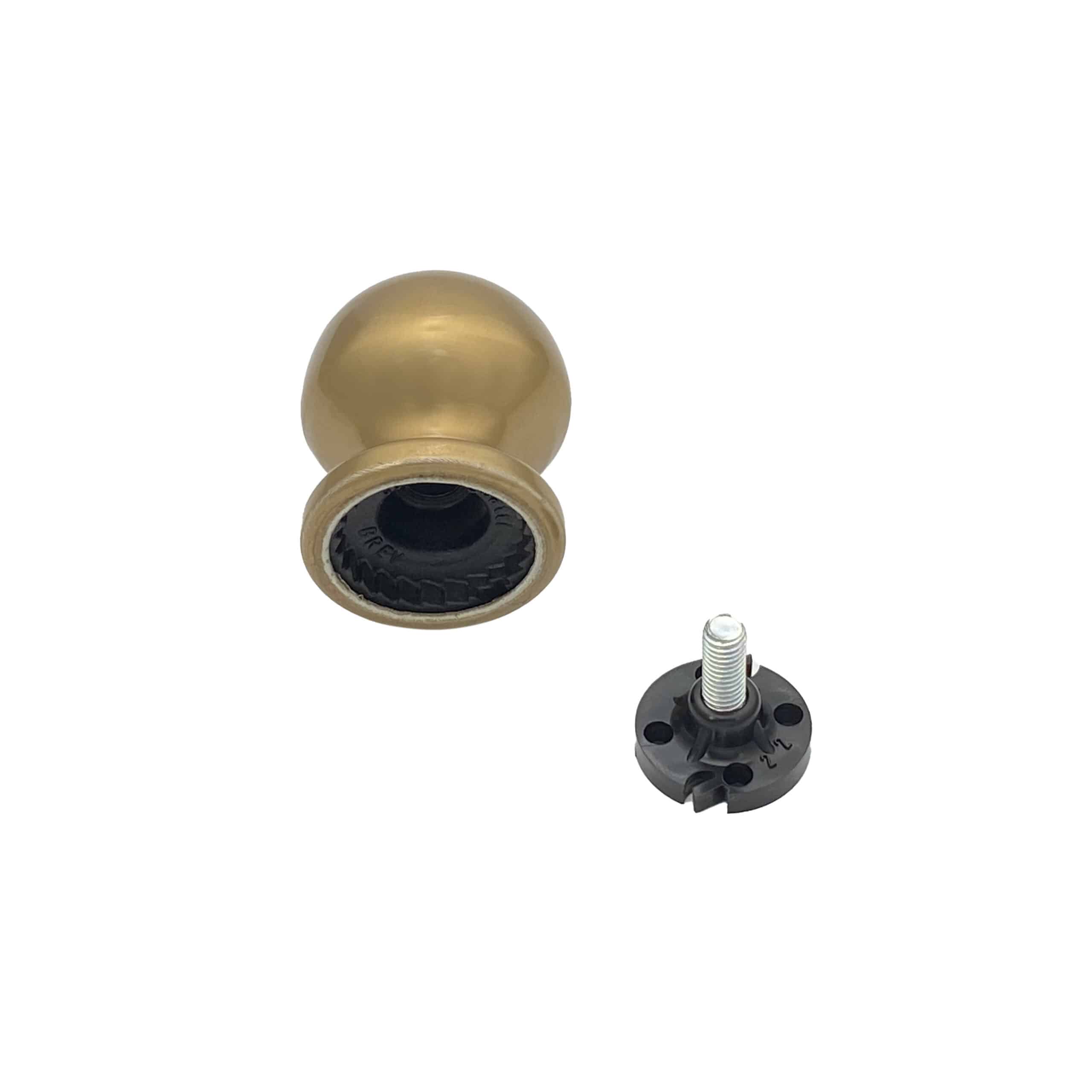Bouton tirant de porte fixe Ø50 mm en aluminium Bronze poli - breveté - Jaune / doré – Image 3