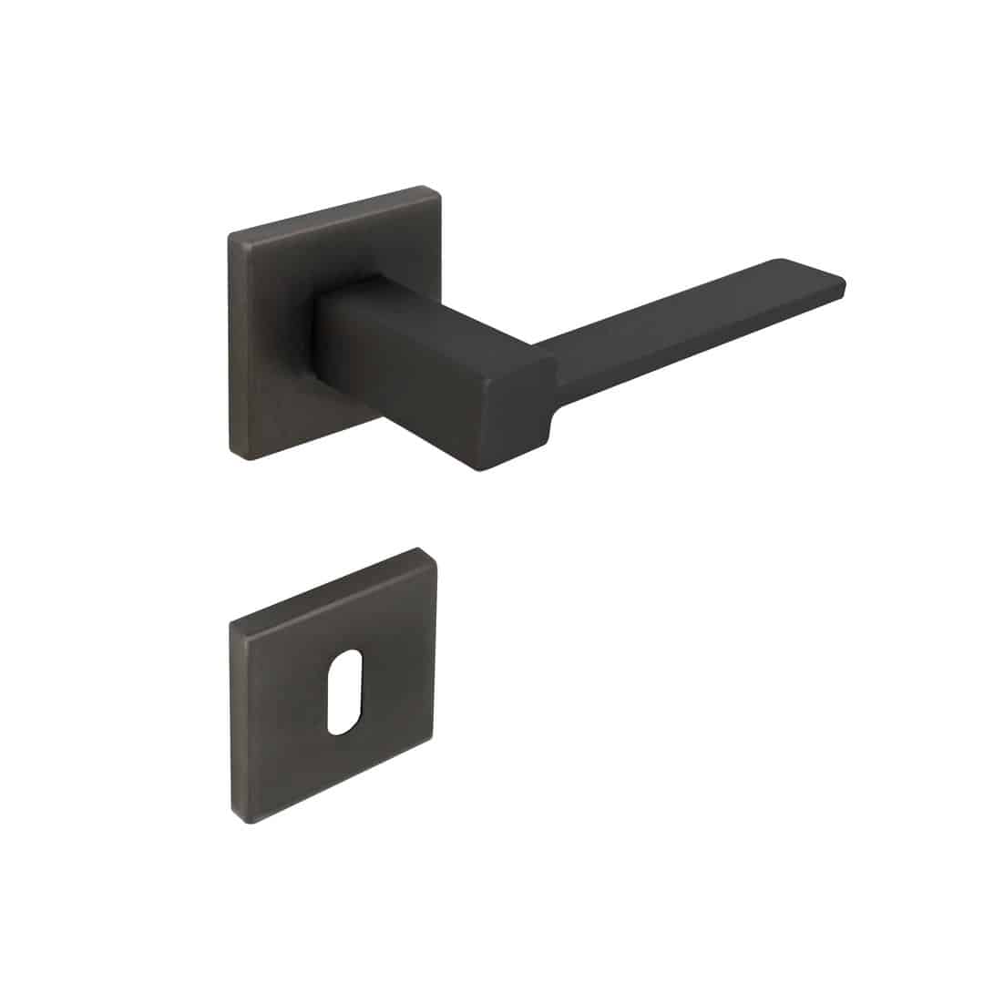 Poignée de porte intérieure (couple) en zamac finition - Noir, Zamak