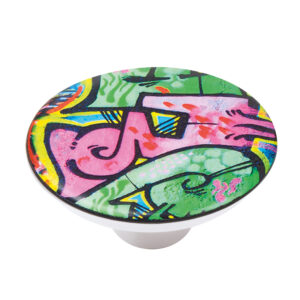 Bouton de meuble abs diamètre 50 mm sérigrafié graffiti 3 lot de 36 piéces – Multicouleur