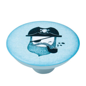 Bouton de meuble abs diamètre 50 mm sérigrafié pirate lot de 36 piéces – Bleu