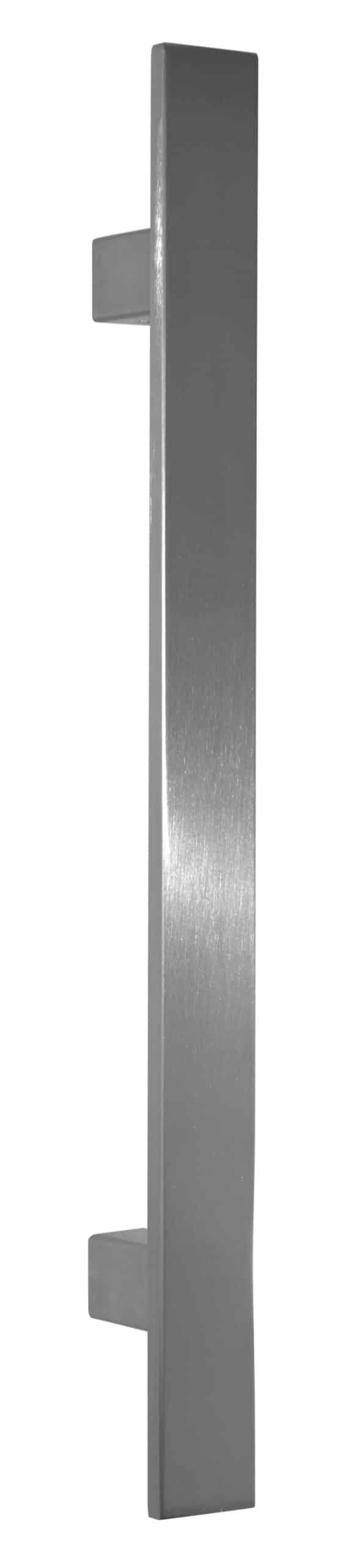 Poignée de tirage Rectangle 40x10 mm - Entraxe=350 - S=55 - L=500 mm - INOX 304 Laqué RAL 9005 Noir Mat - Acier inoxydable