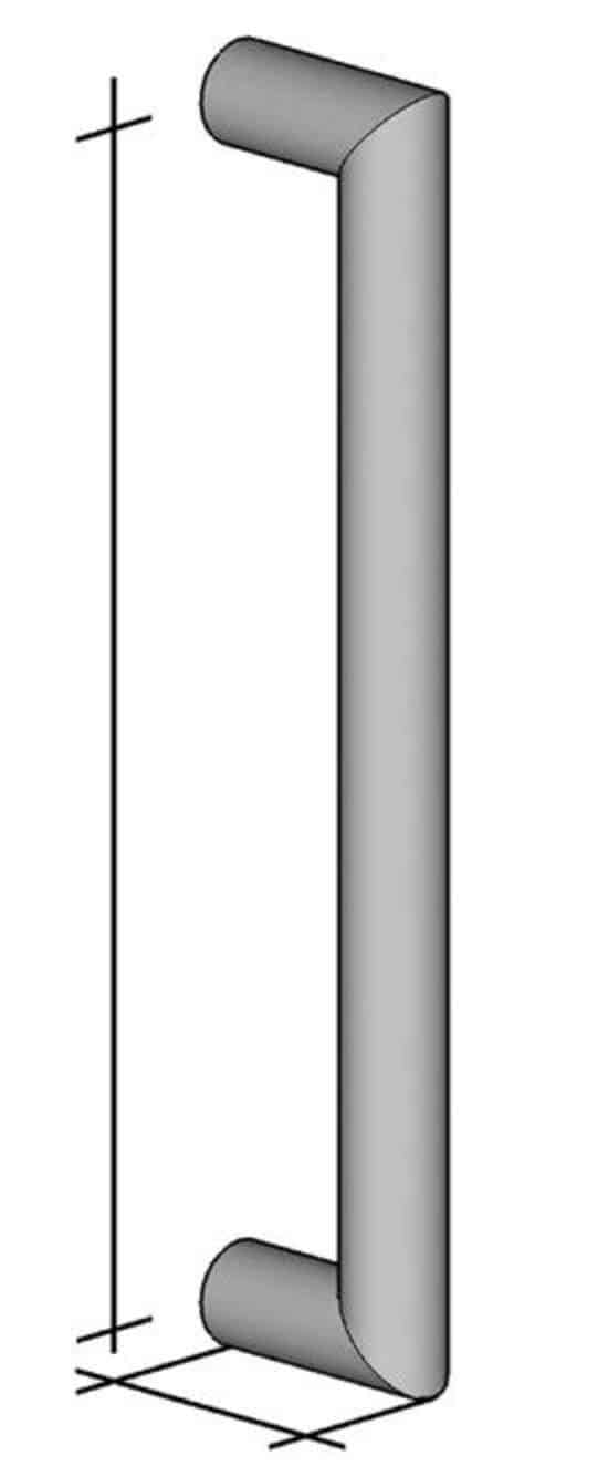 Poignée de tirage Diamètre 30 mm - Entraxe=350 mm - INOX 304 poli - Gris / argent, Acier inoxydable – Image 3