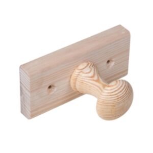 Porte manteau bois 1 bouton pin cru vertical lot de 12 piéces – Beige